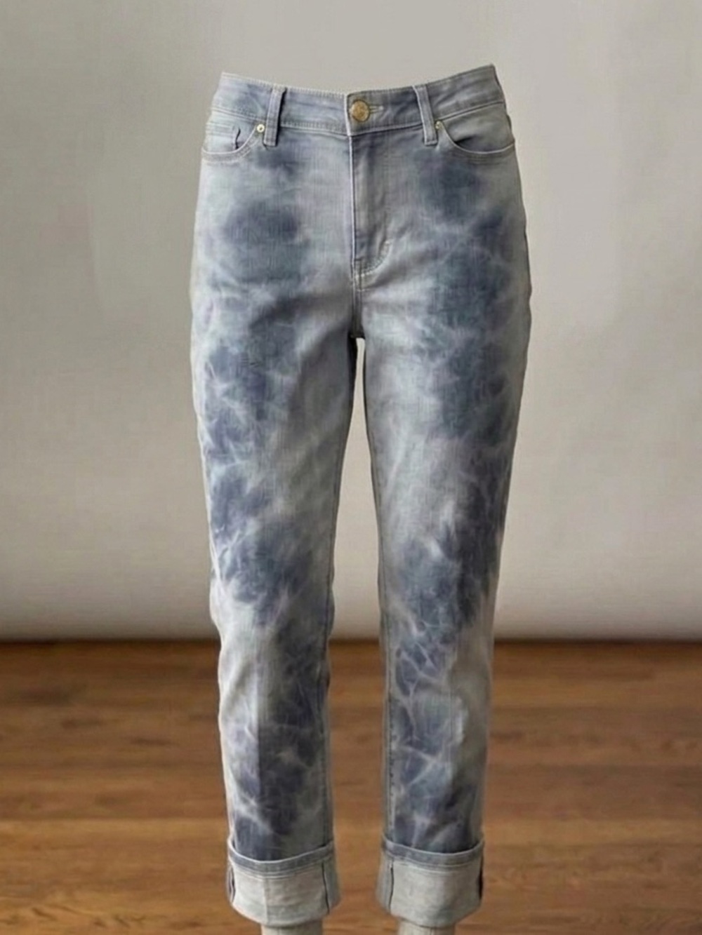 J. Jill Denim Women's High Rise Island Wash Multi Cuffed Cropped Jeans 8